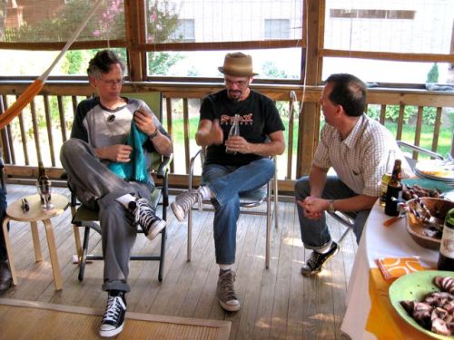 mark, brian and jon at dinner