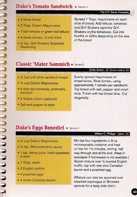 Duke's Tomato Sandwich