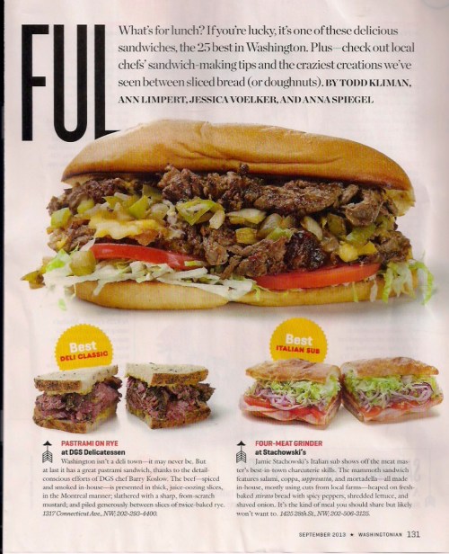 Washingtonian Sandwiches Page 1