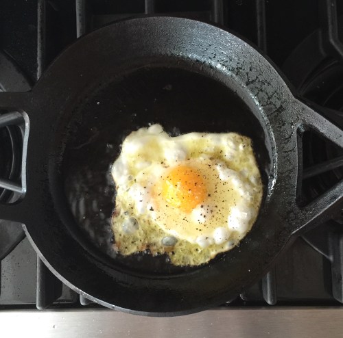 fried egg in skillet